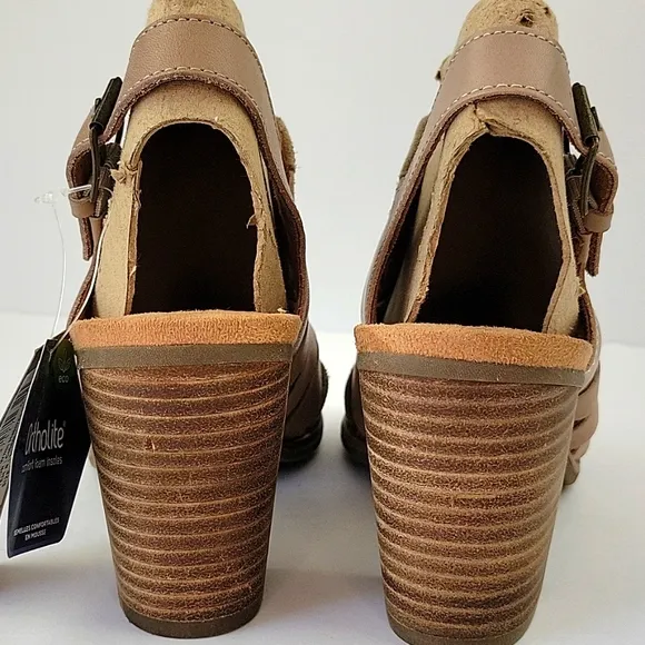Toms Cobblestone Suede Majorca Woven Stacked Heel Sandal Beige Size 8.5