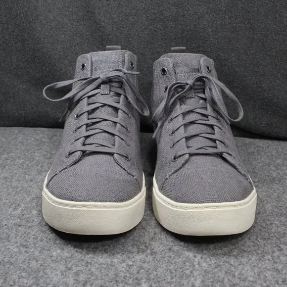 Toms Lenox High Top Sneakers, Hemp Gray Lace Up Shoes, Men's Size 12