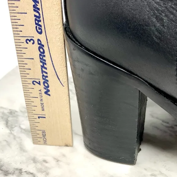Tony Bianco Bentley Black Leather Zip Booties 6.5 Sleek Minimalist Chic
