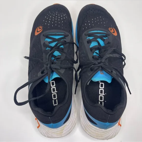 Topo Specter Mens 12.5 Shoes Black Blue Running Sneaker Gym Walking Athletic