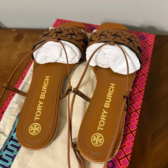 Tory Burch Basketweave Espadrille sandals, 6.5