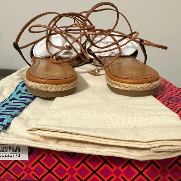 Tory Burch Basketweave Espadrille sandals, 6.5