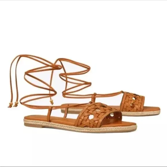Tory Burch Basketweave Espadrille sandals, 6.5