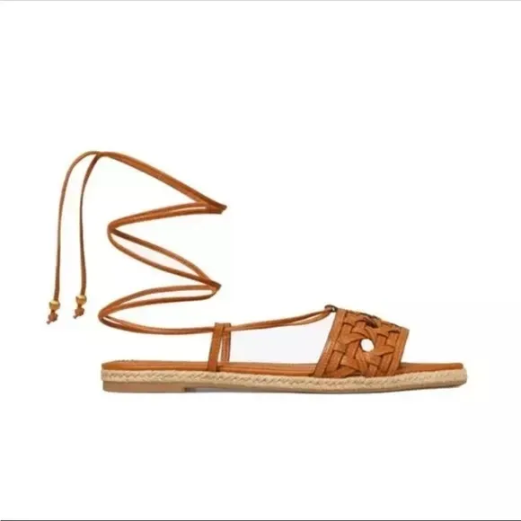 Tory Burch Basketweave Espadrille sandals, 6.5