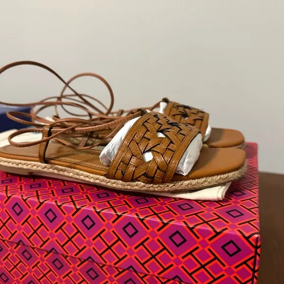 Tory Burch Basketweave Espadrille sandals, 6.5