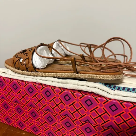 Tory Burch Basketweave Espadrille sandals, 6.5