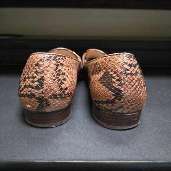 Tory Burch Gemini Link Snake Embossed Loafers