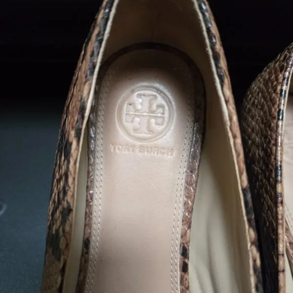 Tory Burch Gemini Link Snake Embossed Loafers