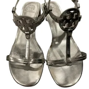 Tory Burch Silver 65mm Espadrille Sandals