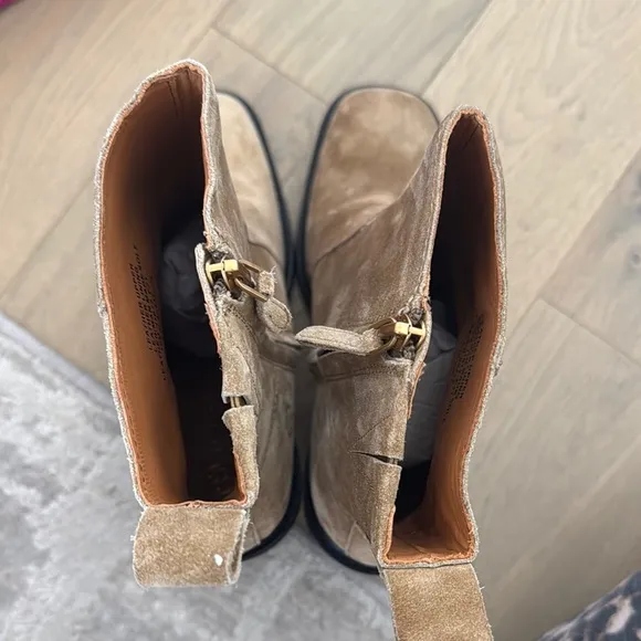 Tory Burch Tan and Black Heeled Boots