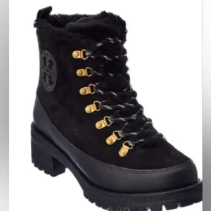 TORY BURCH Thea Suede &amp; Shearling Boots
