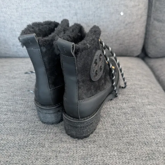 TORY BURCH Thea Suede &amp; Shearling Boots