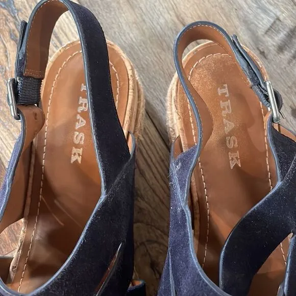 Trask Navy Randi Espadrille Sandals