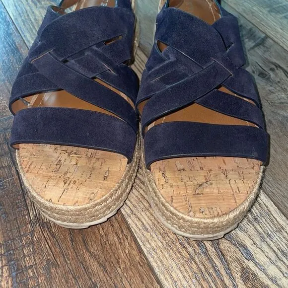 Trask Navy Randi Espadrille Sandals