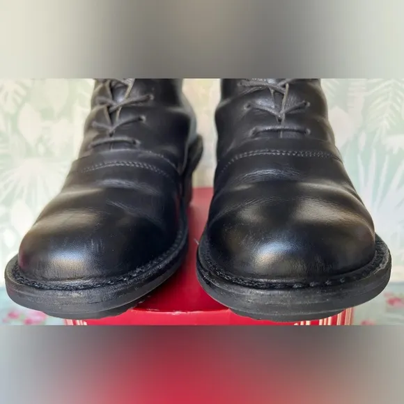 Trippen Lady F Leather Wedge Lace Up boots in Black color EU Size 39 = US 8