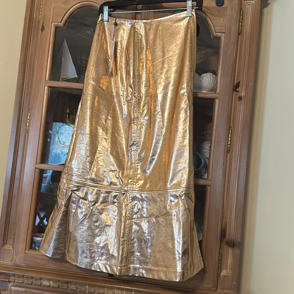 TUCKERNUCK X INDIA HICKSGold Metallic London Skirt