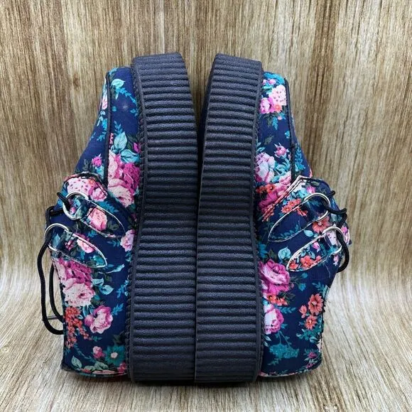 TUK Floral Platform‎ Creepers Women's Size 7 Platform Punk Rock Goth Shoes Doll