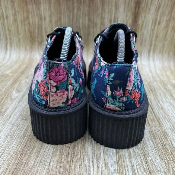 TUK Floral Platform‎ Creepers Women's Size 7 Platform Punk Rock Goth Shoes Doll