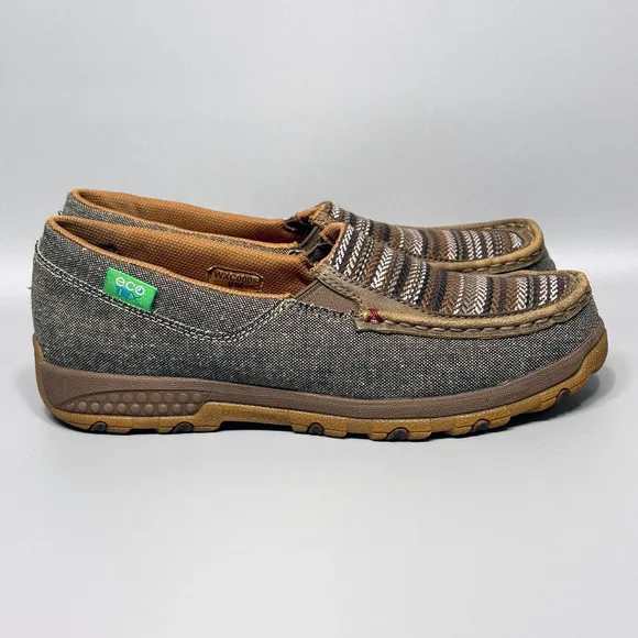 Twisted X ECO TWX Womens Size 9 Slip-On Driving Moccasin Shoes Dust Multi