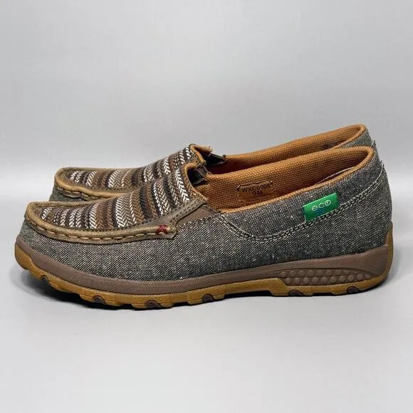 Twisted X ECO TWX Womens Size 9 Slip-On Driving Moccasin Shoes Dust Multi