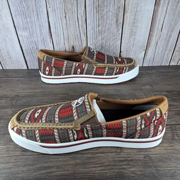Twisted X Hooey Slip On Loper Moc Toe Loafer Men's Sz 11.5 M Nomad Multi (VGC)