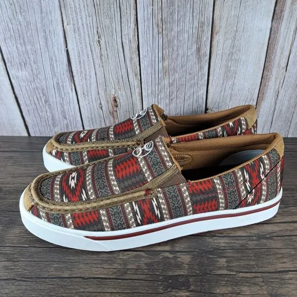 Twisted X Hooey Slip On Loper Moc Toe Loafer Men's Sz 11.5 M Nomad Multi (VGC)