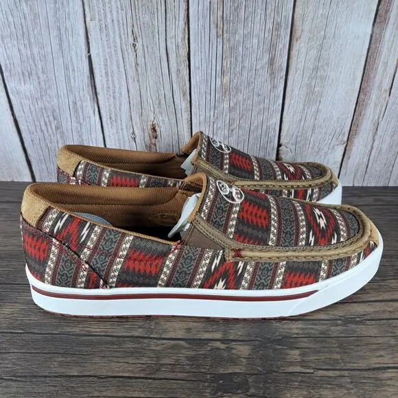 Twisted X Hooey Slip On Loper Moc Toe Loafer Men's Sz 11.5 M Nomad Multi (VGC)