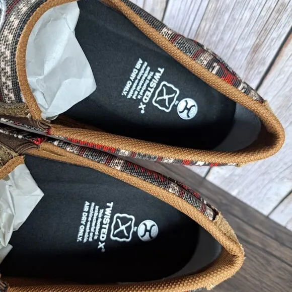 Twisted X Hooey Slip On Loper Moc Toe Loafer Men's Sz 11.5 M Nomad Multi (VGC)