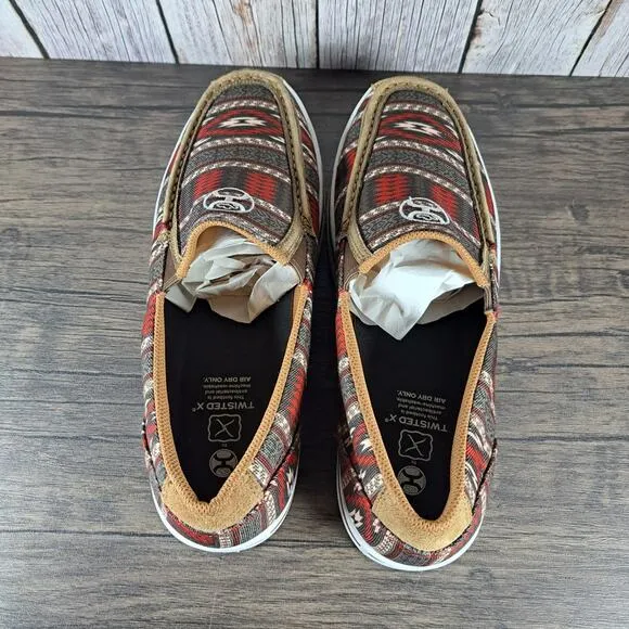 Twisted X Hooey Slip On Loper Moc Toe Loafer Men's Sz 11.5 M Nomad Multi (VGC)
