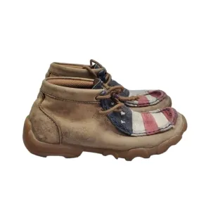 Twisted X Kids Boys Moc Hi Top American Flag Driving Shoes sz 12