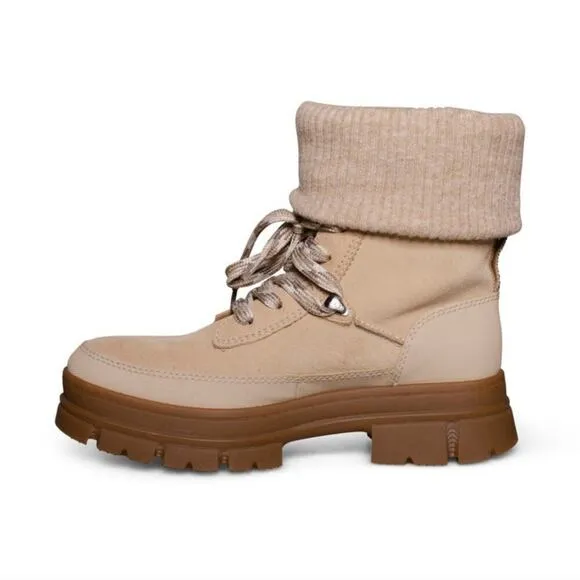 UGG ASHTON HIKER LACE UP MUSTARD SEED SUEDE WOMEN'S BOOTS SIZE 10