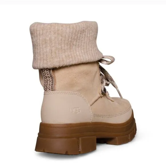 UGG ASHTON HIKER LACE UP MUSTARD SEED SUEDE WOMEN'S BOOTS SIZE 10