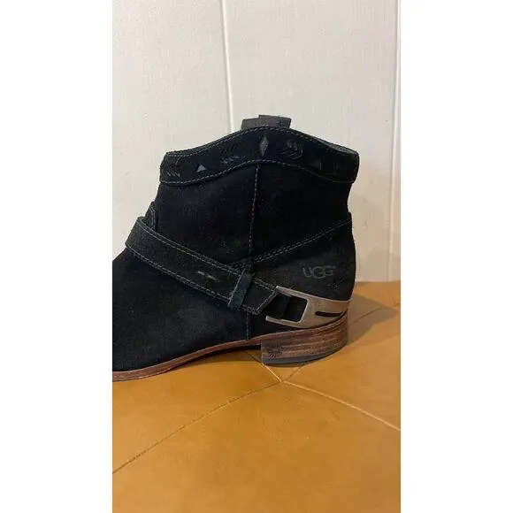 Ugg Australia Womens Suede Western Style Booties Black Size‎ 7