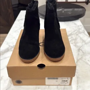 UGG Black Suede Ankle Boots Kasen 8.5