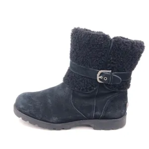 UGG Blayre III Black Leather Sheepskin Cuff Winter Boots