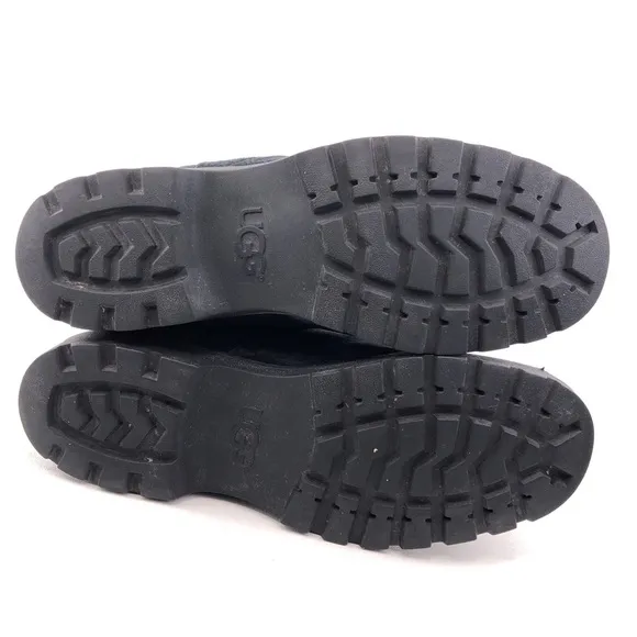 UGG Blayre III Black Leather Sheepskin Cuff Winter Boots