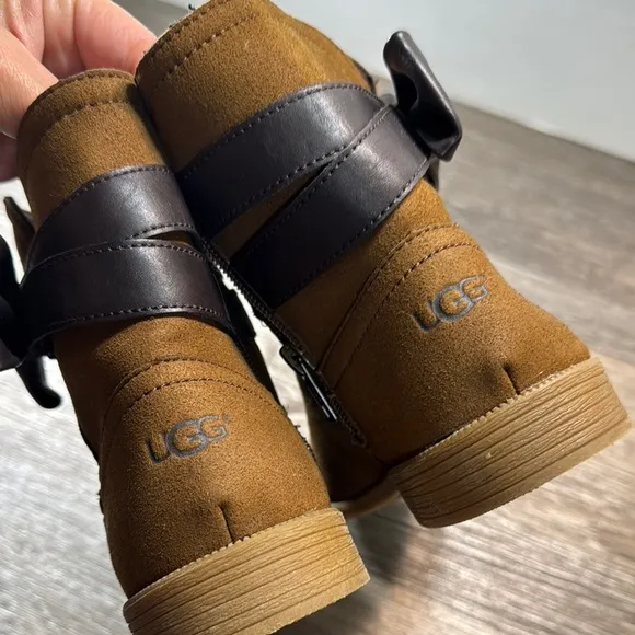 Ugg Brown Ankle Boots with Bow Detail size 36