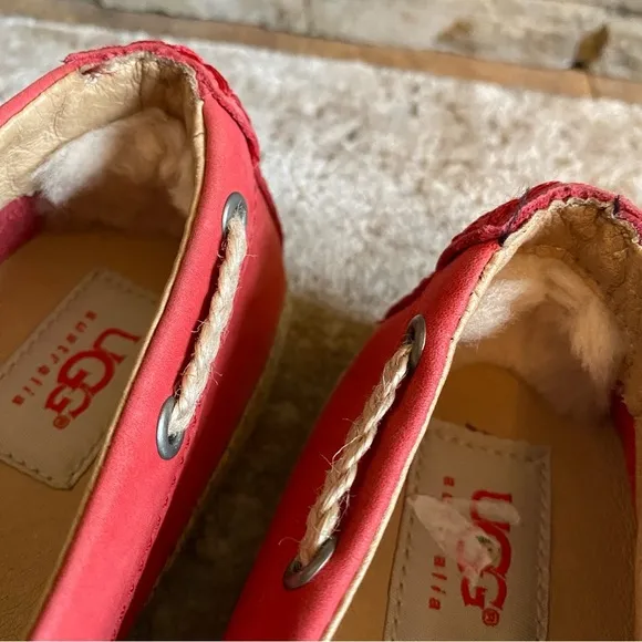 UGG Chivon Moccasins Driving Shoes Loafers Nubuck Leather Suede Tassel Slip On