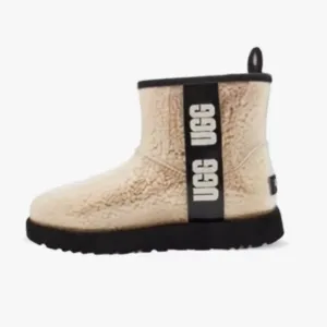 UGG Cream and Black Ankle Boots