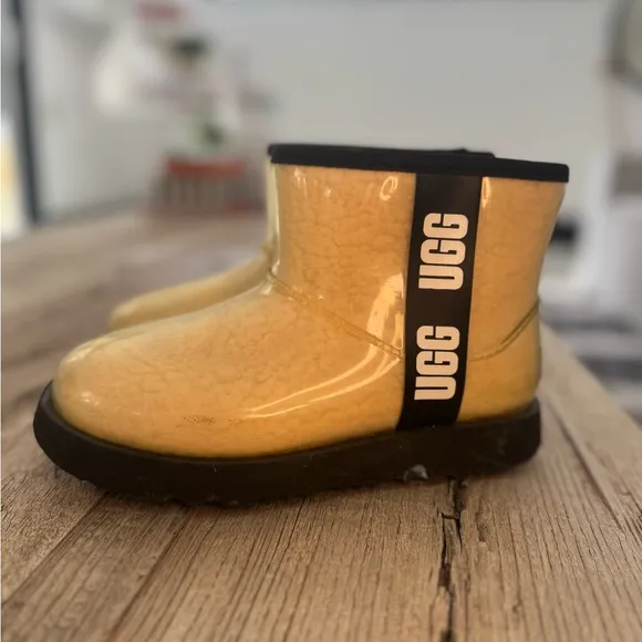UGG Cream and Black Ankle Boots