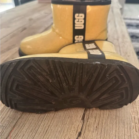 UGG Cream and Black Ankle Boots
