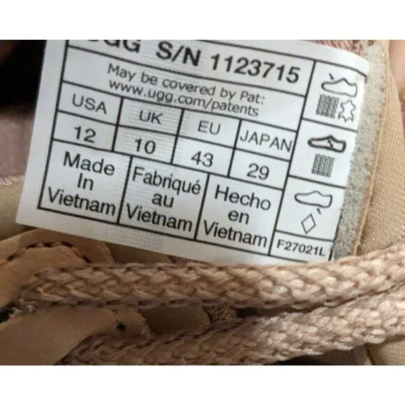 UGG LA CLOUD LACE ARROYO SUEDE SNEAKER SHOES US 12