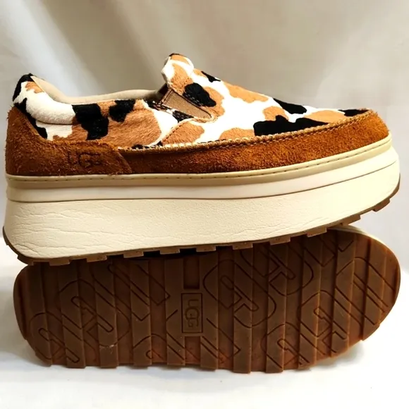 UGG Marin Slip-on Cow Print Platform Shoes (W Size 10)