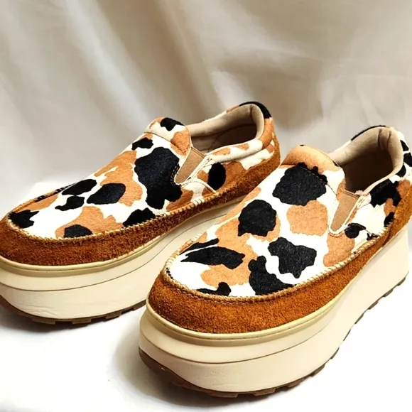 UGG Marin Slip-on Cow Print Platform Shoes (W Size 10)