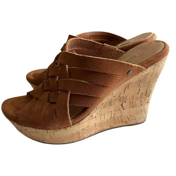 UGG Marta Woven Open Toe Wedge Sandals