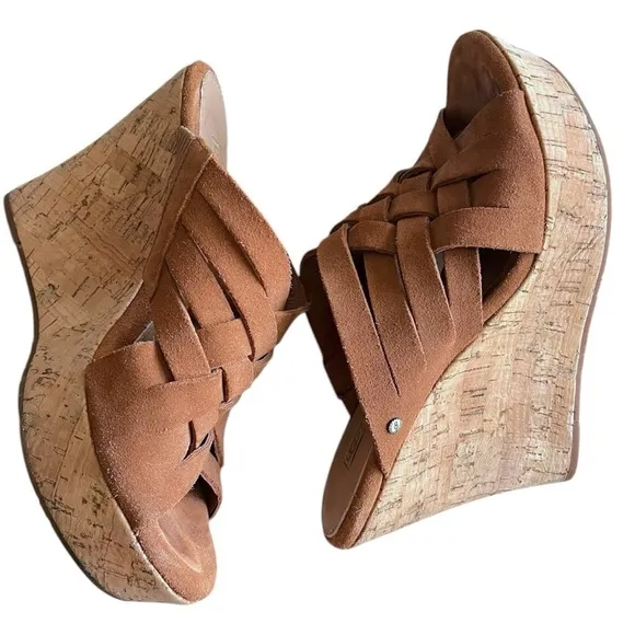 UGG Marta Woven Open Toe Wedge Sandals