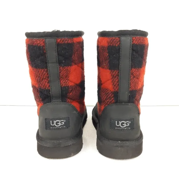 UGG RED PLAID CLASSIC YOUTH BOOTS