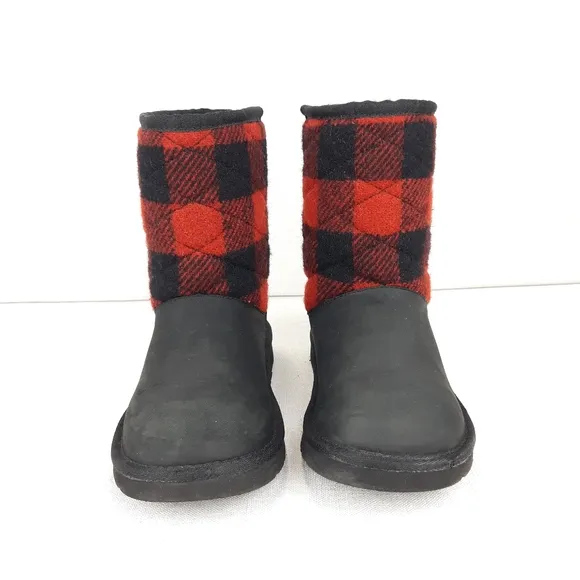 UGG RED PLAID CLASSIC YOUTH BOOTS