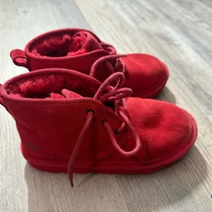 UGG Red Suede Mini Lace-Up Boots, Size 2 (EU 33.5) comfy