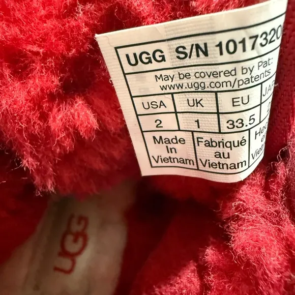 UGG Red Suede Mini Lace-Up Boots, Size 2 (EU 33.5) comfy